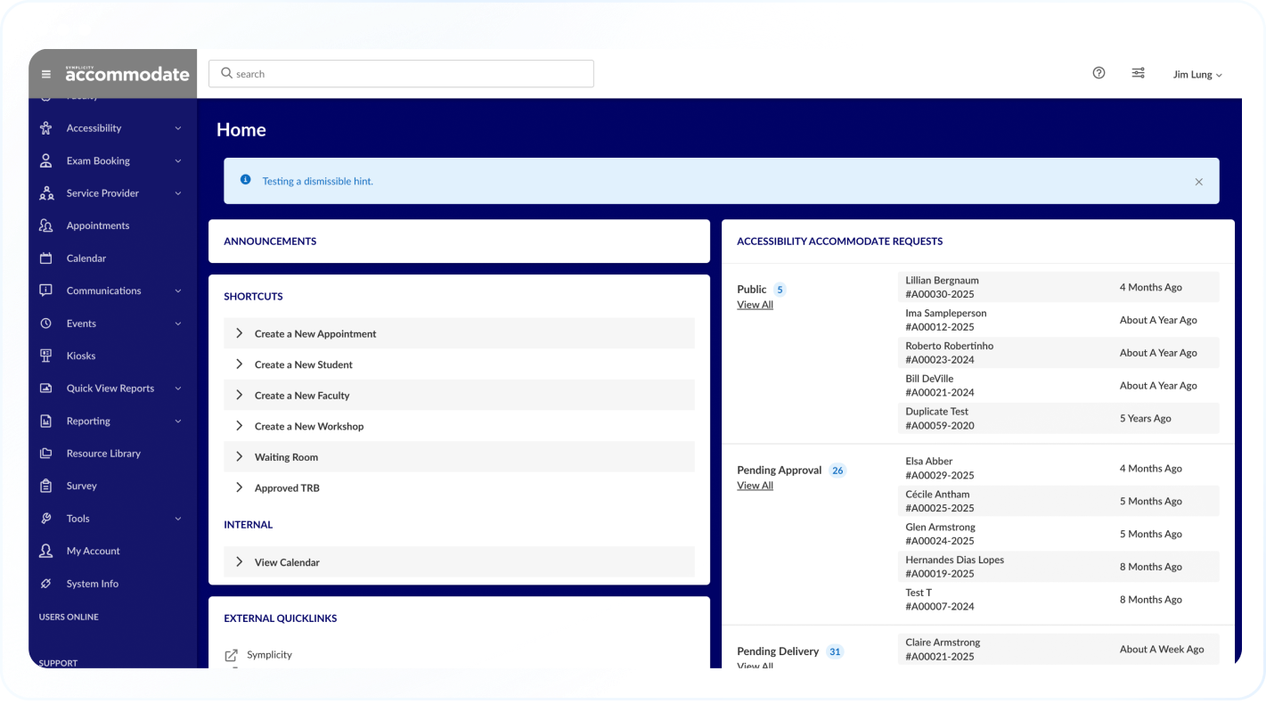 Accommodate UI dashboard